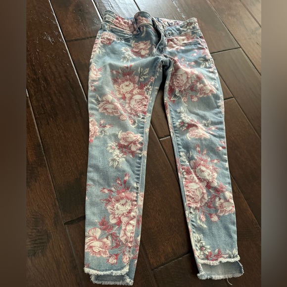Girls Floral Jeans - GAP - 8 Regular - Picture 2 of 4
